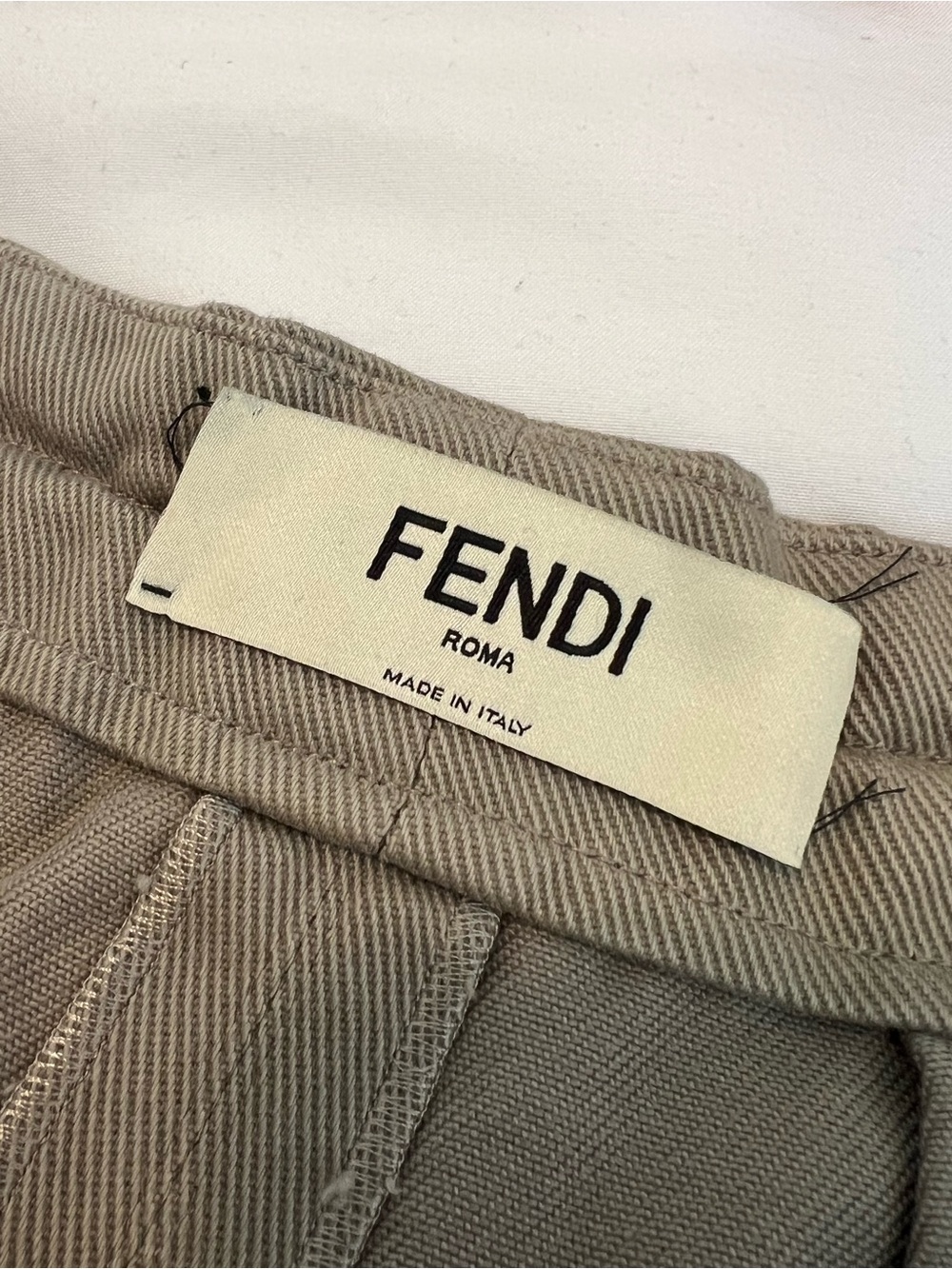 Fendi FF Pocket Utility Mini Skirt IT 40 US 4 Khaki Cotton Made in Italy - Picture 7 of 8
